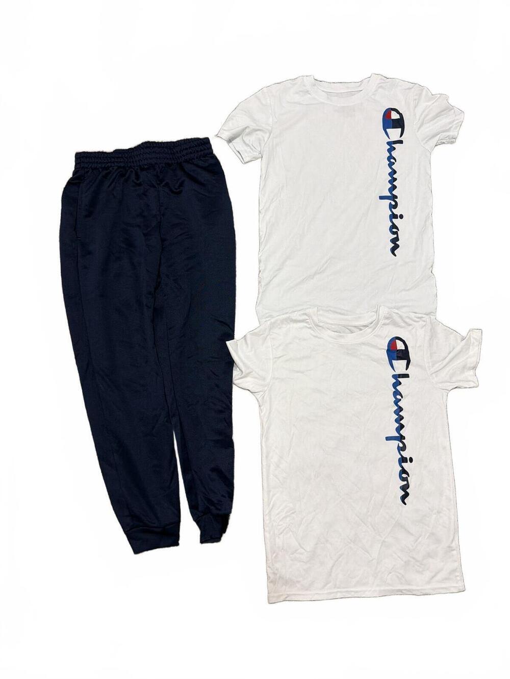 Champion Jogger Tee Bundle of 3 Navy White - Youth 14/16